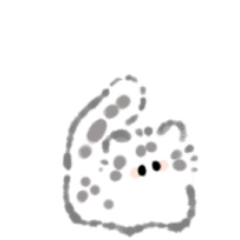 うごく！ユキヒョウのふわふわスタンプ