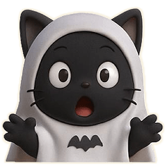 ハロウィンと黒猫のシンプルスタンプ