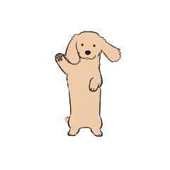 動く！ダックス（クリーム・文字なし）