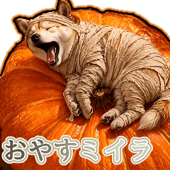 飛び出す★秋を感じる柴犬_秋ダジャレ！