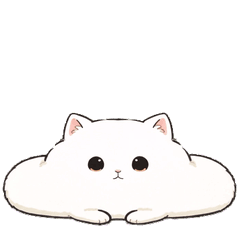 テキストなし 動くもち猫（白）