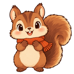 Cozy Autumn Squirrel_2