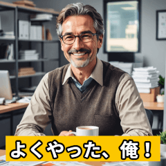 40代おっさんの仕事奮闘スタンプ集