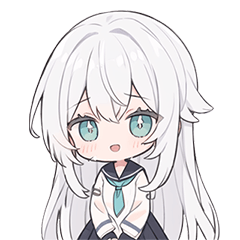 Adorable white-haired