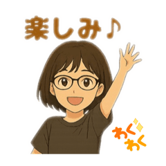 明るい女の子の日常で使えるスタンプ