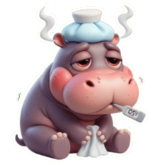 疲れて動けない！お尻が大きいカバさん