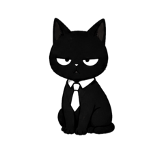 黒猫ノワの無愛想スタンプ