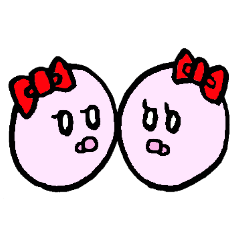 ピンクの双子のスタンプ