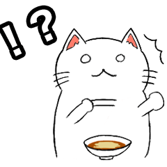 うどんを食べる猫