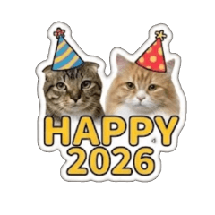 Hello 2026! With My Two Cats