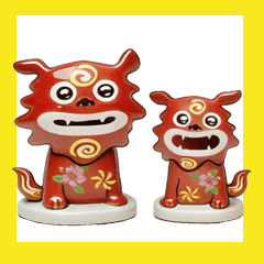 陶器風シーサースタンプ – 沖縄の守り神