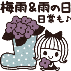 ＊シンプルな梅雨と雨の日スタンプ＊