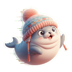 ピンクのアザラシが許しを求める