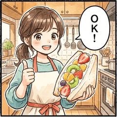 飯テロ！フルーツサンド華道部女子