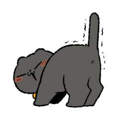 猫好きのための黒猫スタンプ