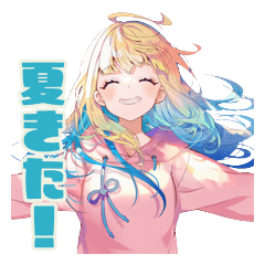 夏を楽しむパーカーの女の子