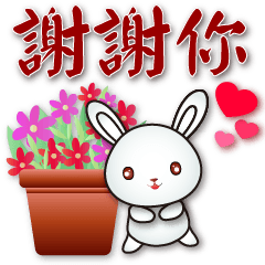 Cute White Rabbit - Practical  greeting