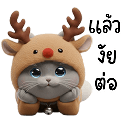 LITTLE RAINDEER CAT IN CHRISTMAS DAY