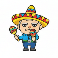 A stone-faced old man