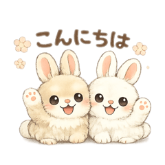 ゆるい ふたごうさぎ【毎日使える】