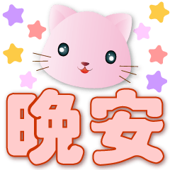 Cute pink cat - practical daily -