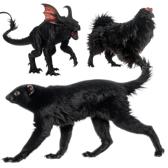 黒い変な生き物たち