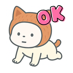 ねこみみ　だるだるあかちゃん