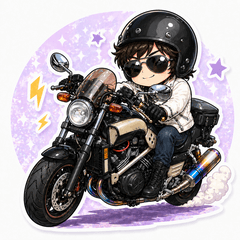 クールなバイカーリアクション