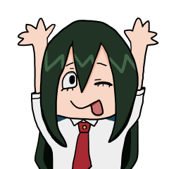 ヒロアカのつゆちゃんで作ったスタンプ