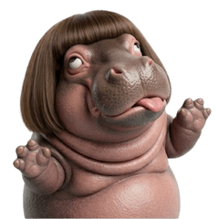 クールな髪型のカバ (NTZ)