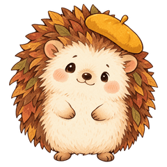 Handwritten Autumn Hedgehog
