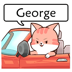 Name sticker of Chacha cat "George"