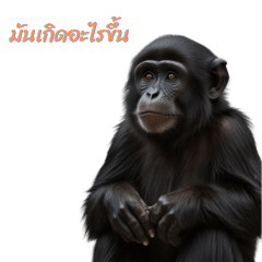 Black monkey tries to invest