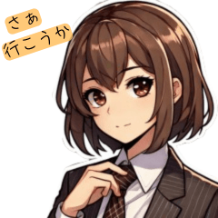 キュートな女の子の表情スタンプ