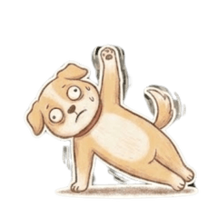 元気な子犬：ハイパーヨガ