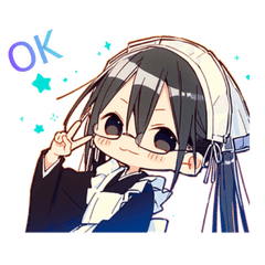 毎日使える白黒メイドスタンプ