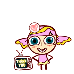 Animated Pink Candy &#39;Lucy&#39; stickers