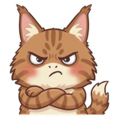 メインクーン猫のステッカー（文字なし）