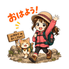 猫と山ガール