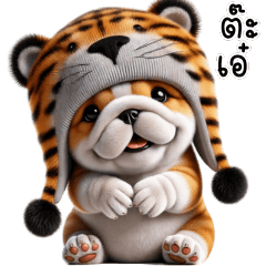 Cute Bulldog - Tiger Hat