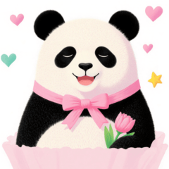 小さなハートとパンダスタンプ