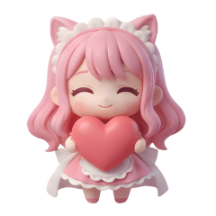 Cute Pinky Cat Maid 3D