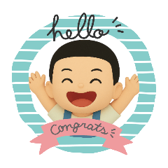 Cute little boy cartoon character