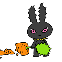 動く！黒うさぎのスタンプ