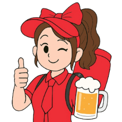 ビール売り子　レッド