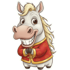 上向き鼻の駿馬あけましておめでとう、毎日