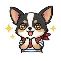 Popイラストのチワワ　日常スタンプ