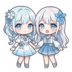Ice Blue Girl Stickers | Daily Dress-Up