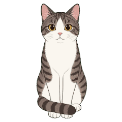 なゆたのキジ白 動く！猫（文字なし）