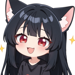ブラックキャットガールスタンプ